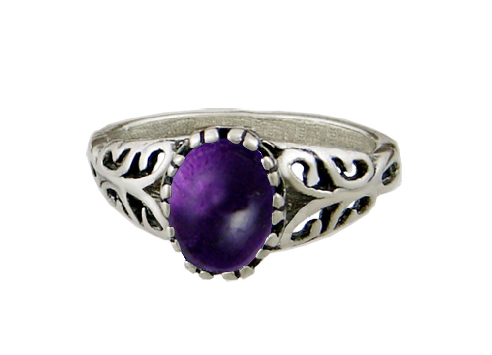 Sterling Silver Filigree Ring With Amethyst Size 5 Sterling Silver Filigree Ring With Amethyst Size 5